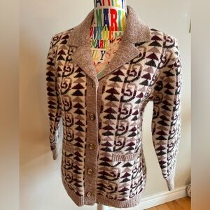 Demoiselle Famous Knitwear 100%  Wool Sweater in Brown and Cream